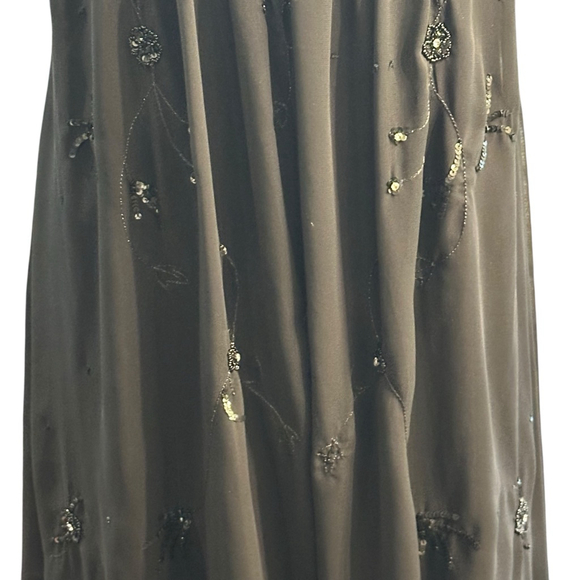 Y2K Black Chiffon Beaded Midi Dress - Picture 6 of 9